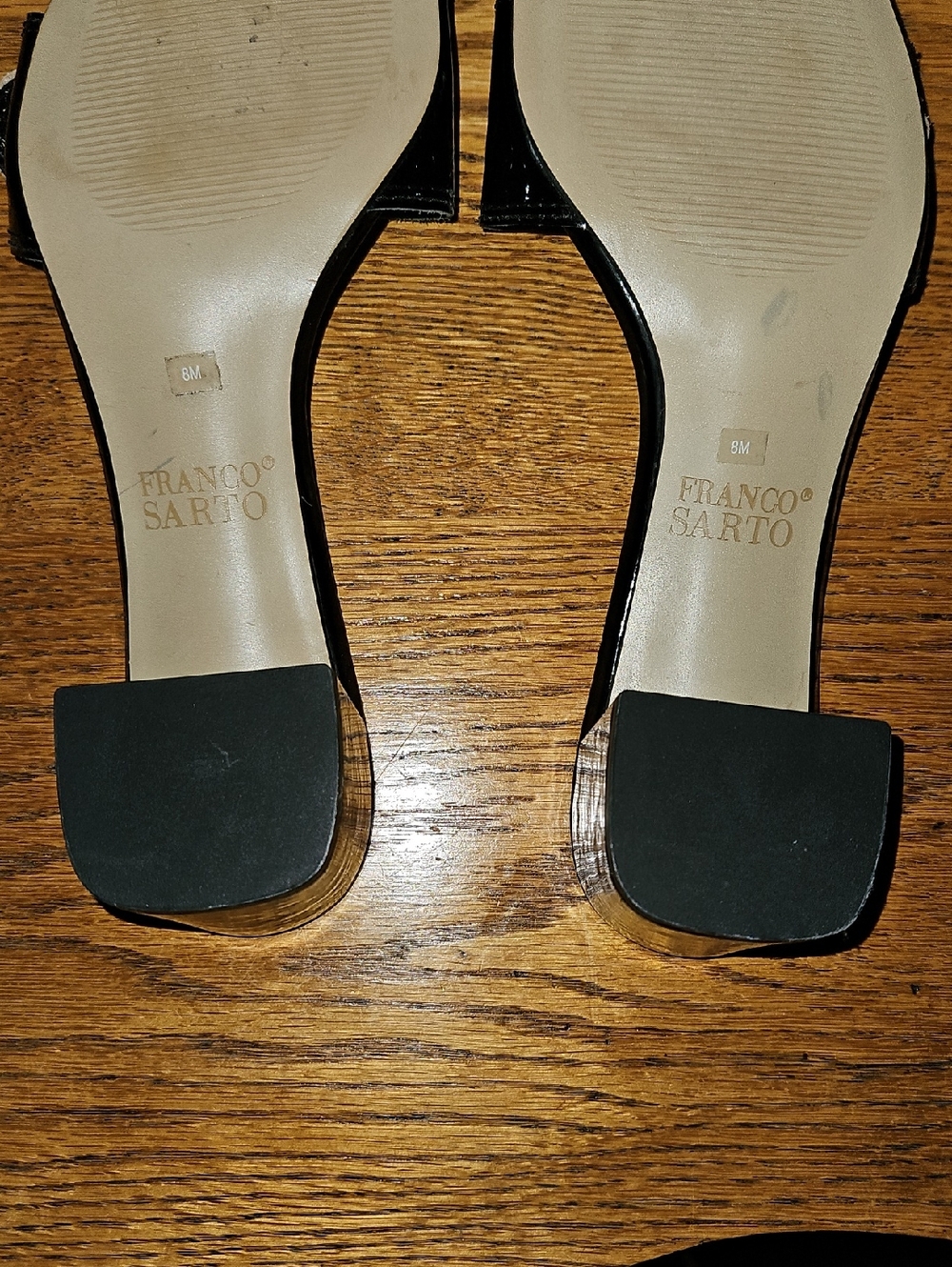 Franco Sarto Black and Beige Buckle Mule Sandals NWOT - Picture 4 of 9